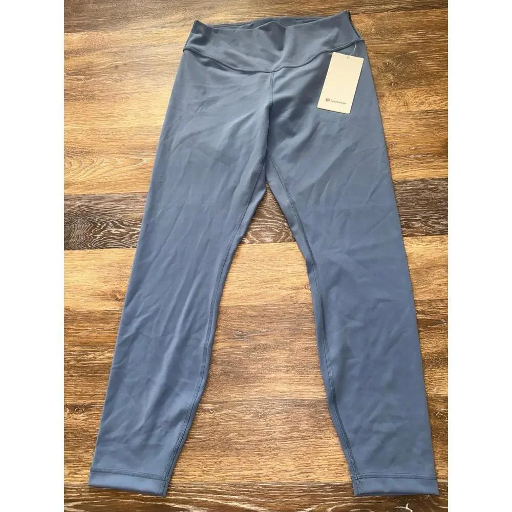Lululemon Wunder Under SmoothCover High Rise 25” Washed Denim Size 10 NWT
